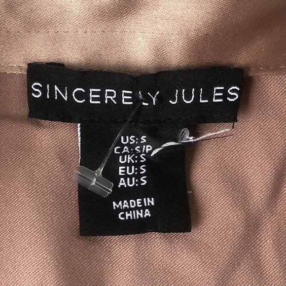 sincerely jules Crop Front Tie Blouse Small Rose Gold - Picture 4 of 13